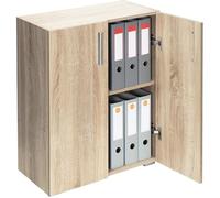 Armoire de rangement VELA chêne 2 niveaux pour salon bureau chambre - DEUBA