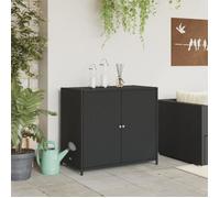 vidaXL Armoire de jardin noire 83x45x76 cm Poly rotin