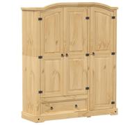 vidaXL Armoire de rangement Corona 151,5×52×186 cm bois de pin massif moderne brun