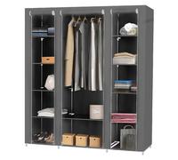 Armoire de rangement XXL - Gris - Penderie dressing en Tissu non-tissé - 150 x 45 x 175 cm
