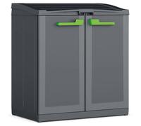 Keter Armoire de recyclage Moby Compact 3 compartiments gris graphite extérieur 90x55x100 cm