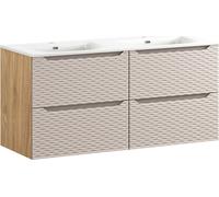 Armoire De Salle De Bain 120 Cm Avec Double Lavabo En Céramique 121 Cm