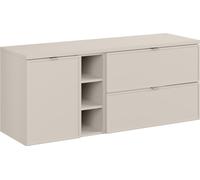 Armoire De Salle De Bain 140 Cm, Cachemire Mat, Avec Panier Et Tiroirs