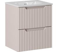 Armoire De Salle De Bain 50 Cm Cachemire Avec Lavabo Encastré Rainuré Moderne
