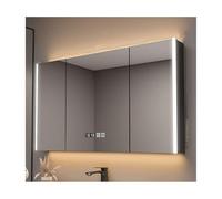 Armoire de salle de bain à DEL à intensité variable avec lumières anti-buée, gris, 90 cm / 35.4in - Parfaite pour le salon, la buanderie et les vestiaires