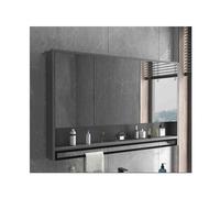 Armoire de salle de bain à LED murale avec miroir de salle de bain - Double meuble de rangement lumineux - Miroir de salle de bain moderne avec éclairage - Solution élégante pour économiser de