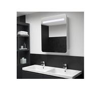Armoire de salle de bain à miroir LED 68x9x80 cm