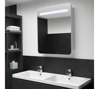 vidaXL Armoire de salle de bain à miroir LED 68x9x80 cm Blanc