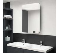 vidaXL Armoire de salle de bain à miroir LED gris 60x11x80 cm