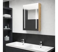 Vidaxl Armoire De Salle De Bain À Miroir Led Chêne 50x13x70 Cm