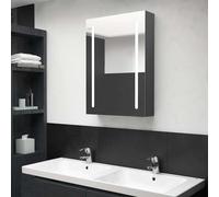 Armoire de Salle de Bain à Miroir LED Gris Béton 62x14x60 cm Murale vidaXL