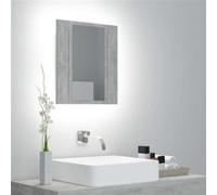 vidaXL Armoire de salle de bain à miroir à LED Gris béton 40x12x45 cm