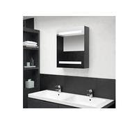 VidaXL Armoire de salle de bain LED - Gris brillant