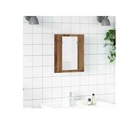 Armoire de salle de bain à miroir LED vieux bois 40x12x45 cm, armoire à miroir de salle de bain, miroir de 856279