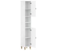 Armoire de Salle de Bain avec Étagère Ouverte ALKMAAR - vidaXL - Blanc brillant - 30x31x190cm - bois d’ingénierie 858715
