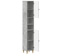 Armoire de Salle de Bain avec Étagère Ouverte ALKMAAR - vidaXL - Gris béton - 30x31x190cm - bois d’ingénierie 854961