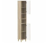 Armoire de Salle de Bain avec Étagère Ouverte DELFT - vidaXL - Chêne sonoma - 30x31x190cm - bois d’ingénierie 413396