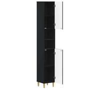 Armoire de Salle de Bain avec Étagère Ouverte DELFT - vidaXL - Noir - 30x31x190cm - bois d’ingénierie - Compartiment ouvert 691760