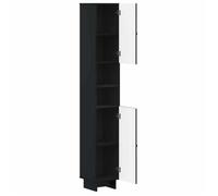Armoire de Salle de Bain avec Étagère Ouverte EDE - vidaXL - Noir - 30x31x190cm - bois d’ingénierie - Compartiment ouvert 961672