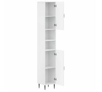 Armoire de Salle de Bain avec Étagère Ouverte HAARLEM - vidaXL - Blanc brillant - 30x31x190cm - bois d’ingénierie 604252