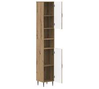 Armoire de Salle de Bain avec Étagère Ouverte HAARLEM - vidaXL - Chêne artisanal - 30x31x190cm - bois d’ingénierie 959239