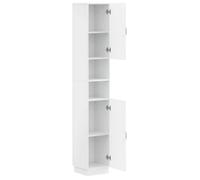 Armoire de Salle de Bain avec Étagère Ouverte HOORN - vidaXL - Blanc brillant - 30x31x187cm - bois d’ingénierie 695848