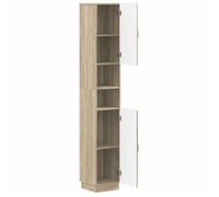 Armoire de Salle de Bain avec Étagère Ouverte HOORN - vidaXL - Chêne sonoma - 30x31x187cm - bois d’ingénierie 140006