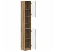 Armoire de Salle de Bain avec Étagère Ouverte UTRECHT - vidaXL - Chêne artisanal - 30x31x187cm - bois d’ingénierie 211712