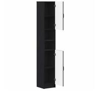 Armoire de Salle de Bain avec Étagère Ouverte UTRECHT - vidaXL - Noir - 30x31x187cm - bois d’ingénierie 627218