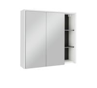 Armoire de salle de bain avec miroir Viola, 80x75cm avec des étagères ouvertes, Blanc/Gris, Vicco 54860