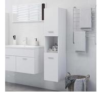 Armoire de salle de bain - Blanc - Aggloméré - 30x30x130 cm - Chic - Élégante