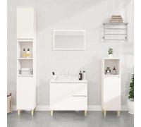Armoire de salle de bain blanche 65x33x60 cm, fixation murale, 2 tiroirs, 1 porte, réversible