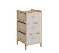 Vicco Armoire de Salle de Bain Bruno, Beige, 34.5x67cm | avec 3 tiroirs en tissu, pour le rangement du linge et compatible avec la série Bruno