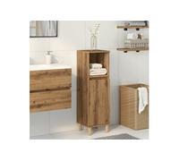 vidaXL Armoire de salle de bain en chêne artisanal 30x30x100 cm Marron G