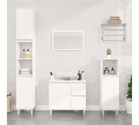 Armoire de Salle de Bain Colonne Rangement Maison Blanc Bois d'Ingénierie vidaXL