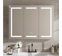 Armoire de salle de bain DEZAGCE avec miroir, éclairage LED, 120 x 40 x 90 cm, blanche