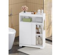 Armoire de salle de bain encastrable - Blanche - Avec porte-rouleau de papier toilette - En bois - Compacte - Idéale pour les petites salles de bain