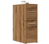 Armoire de salle de bain étroite avec roulettes chêne artisanal Marron G