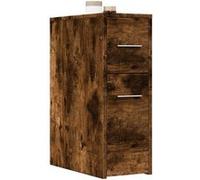Armoire de salle de bain étroite avec roulettes chêne fumé Chêne fumé G