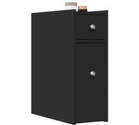 Armoire de salle de bain étroite avec roulettes noir Noir G