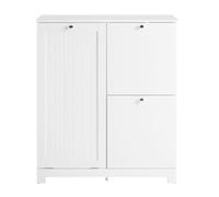 SoBuy Armoire Étroite pour Salle de Bain avec 3 Paniers à Linge