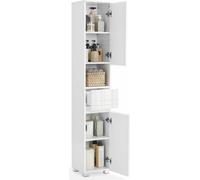 Armoire De Salle De Bain Haute, Armoire De Rangement Étroite, Armoire Étroite, Étagère De Salle De Bain Avec Tiroir, Étagères Réglables, 30 X 30 X