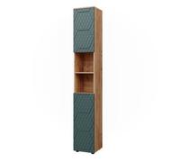 Armoire de salle de bain Irma, 30x192cm, Vert/Chêne de force doré, Vicco 42853