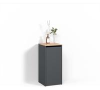 Armoire de salle de bain Livinity Paolina Anthracite/chêne doré 40.2x88.2cm avec panier à linge, Model 57398