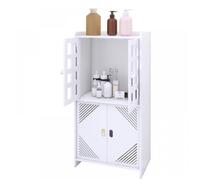 Armoire de salle de bain-MENGDA-Meuble de rangement indépendant-Avec 4 portes et 2 compartiments ouverts-36*22*75cm-Blanc