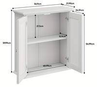 Armoire de salle de bain - Meuble mural - Rangement - Armoire colonne - Étagère de salle de bain - Blanc - Étagères réglables - Bois