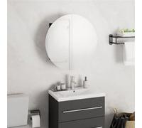 vidaXL Armoire murale de salle de bain Miroir rond LED Noir 40x40x17,5 cm