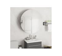 vidaXL Armoire de salle de bain miroir rond et LED Noir 54x54x17,5 cm
