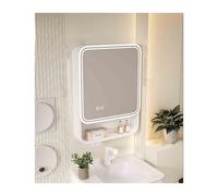 Armoire de salle de bain multifonction avec miroir LED 50 cm Blanc Miroir Sto 3 niveaux à suspendre