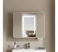 Armoire de salle de bain murale champagne avec miroir LED anti-buée Smart nizer multi-usage pour cuisine et Mcine 80 x 70 cm